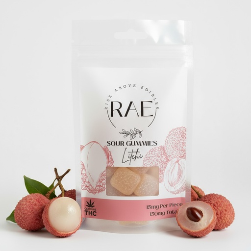 Sour Gummies - Litchi 150mg (10x15mg)