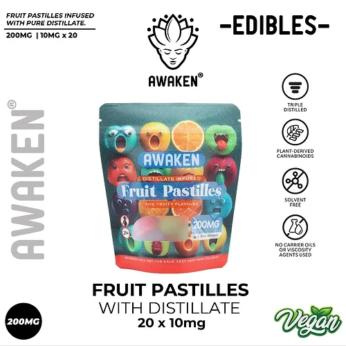 Gummies - Awaken® Fruit Pastilles 200mg (20x10mg)