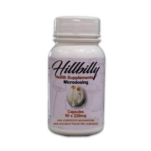 Hillbilly Microstack Psilocybin Microdosing Capsules (Hillbillys + Cordyceps) 220mg (30 x Capsules)