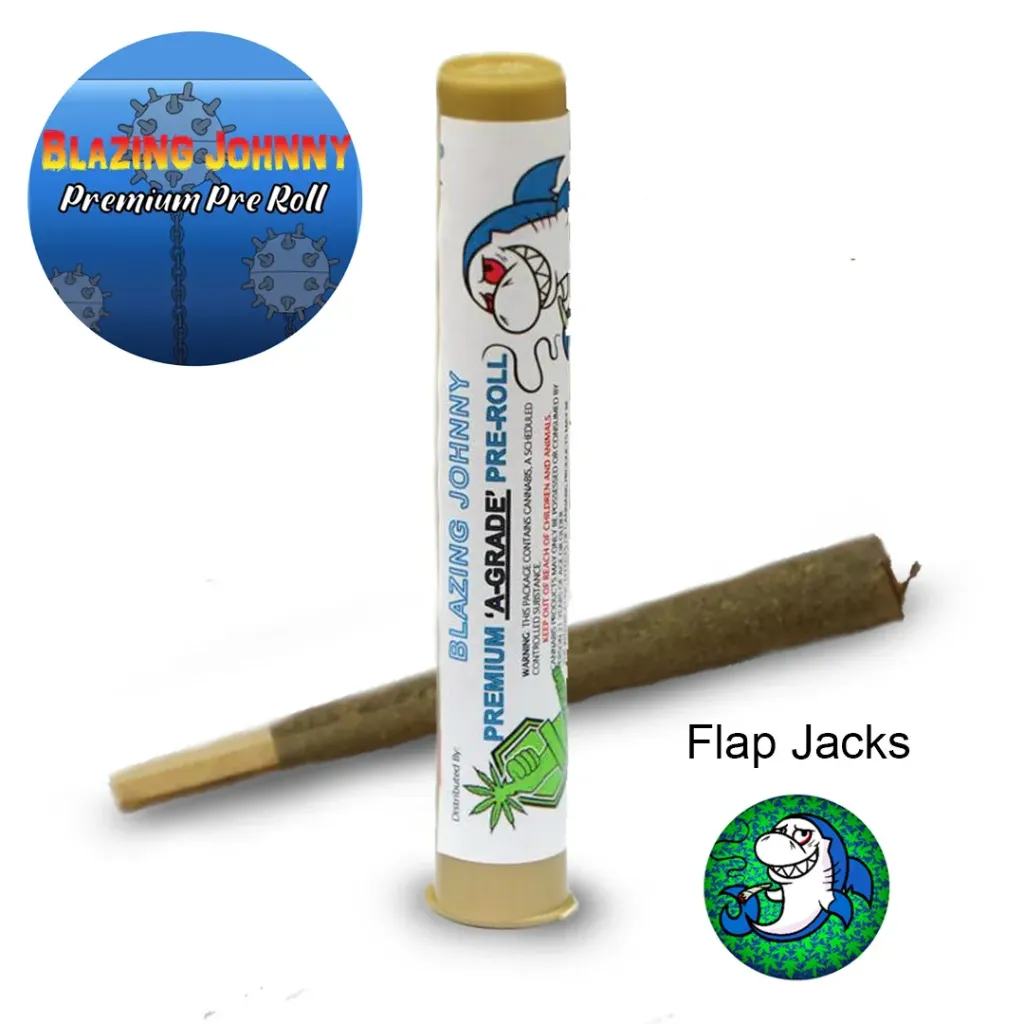 Blazing Johnny Premium Pre-Rolls - Kingsize - Greenhouse - Flap Jacks (Indica)
