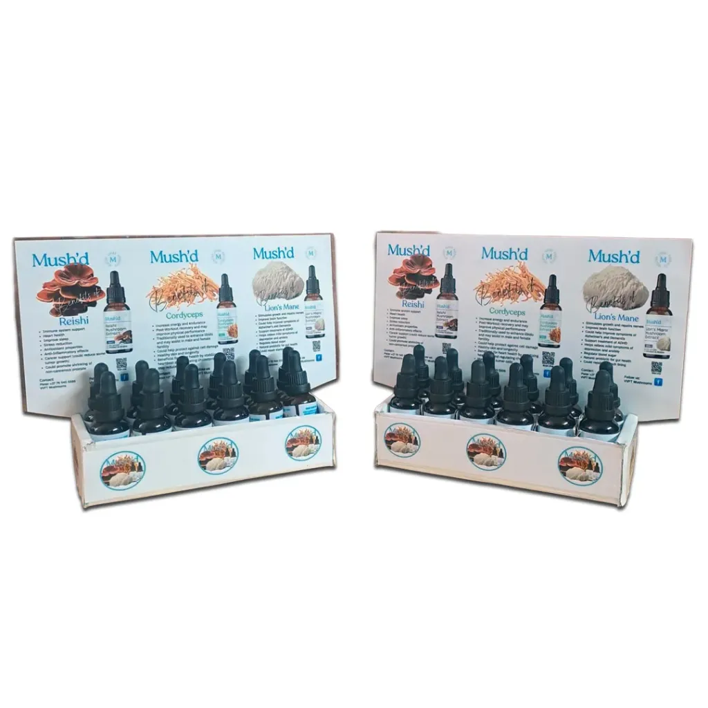 Dual Extracted Mushroom Tinctures 12x30ml (including Display Case)