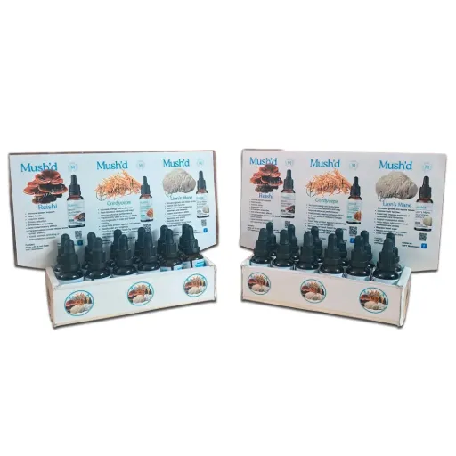 Dual Extracted Mushroom Tinctures 12x30ml (including Display Case)