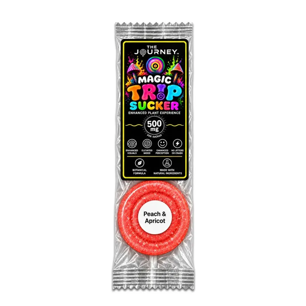 The Journey Magic Mushroom Suckers 500mg - Peach & Apricot