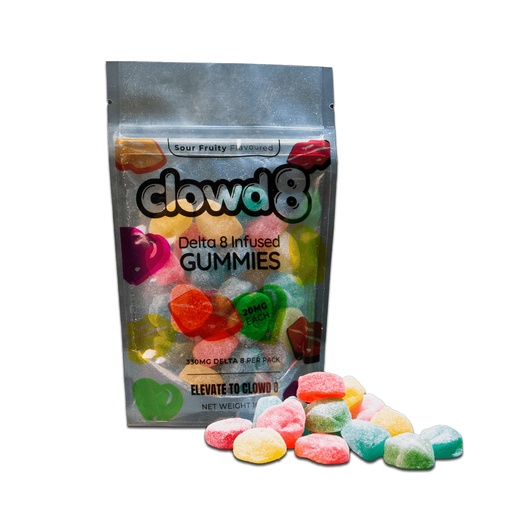 Clowd Delta 8 Sour Fruity Gummies 660mg (33x20mg)
