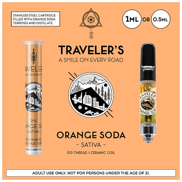 Traveler’s® Classic Vape Cartridges 1ml - Orange Soda (Sativa)