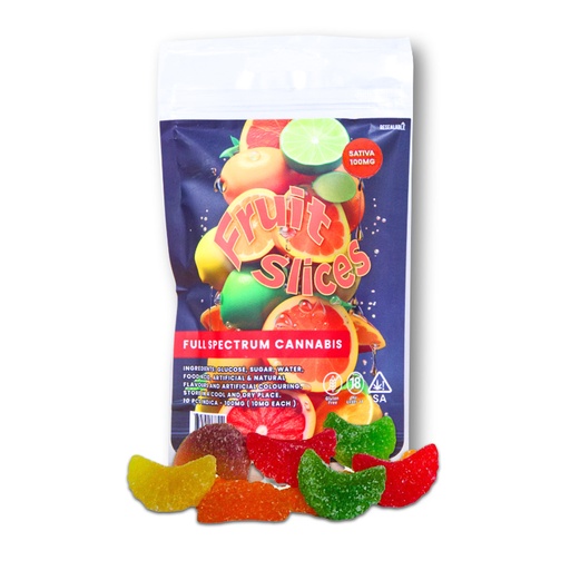 Gummies - Fruit Slices 100mg (10x10mg) - Sativa