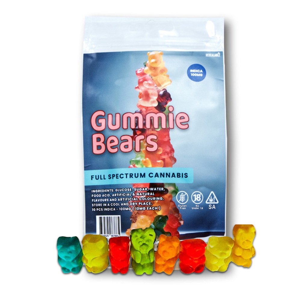 Gummies - Gummy Bears 100mg (10x10mg) - Indica