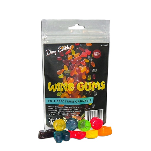 Gummies - Wine Gums 100mg (10x10mg) - Sativa