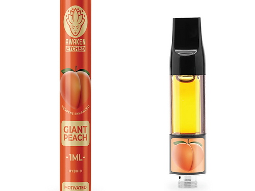 Awaken® Vape Etched Cartridges 1ml - Giant Peach (Hybrid)